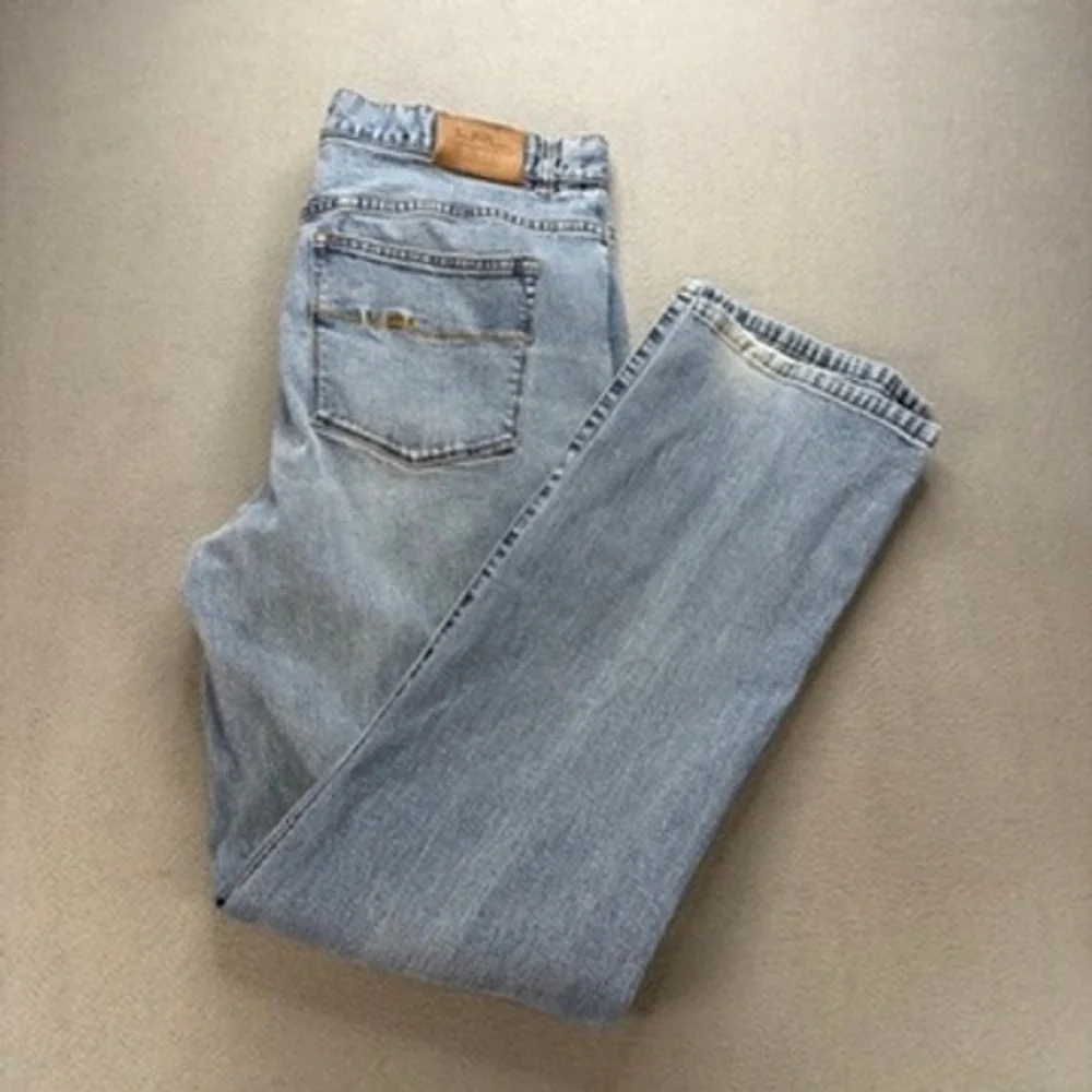 Lauren Ralph Lauren Lauren Jeans Straight Leg Jeans 12 Light Wash Stretch Denim